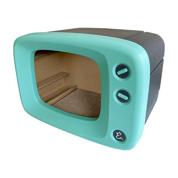 ENVY COLLECTION 復古電視貓窩 貓咪專屬空間 耐磨耐抓貓抓板 堅固耐用  單一尺寸  綠色  1個