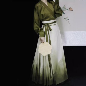 潮牌新中式馬面裙套裝女秋季漢元素國風日常通勤連衣裙子改良漢服