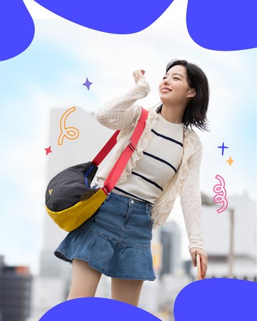 【DOUGHNUT】大半月包 防潑水 手提/肩背/斜背 3用 穿搭-黑 YU