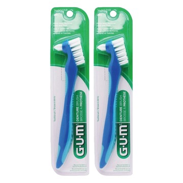 SUNSTAR 三詩達 G.U.M 雙頭假牙專用 假牙清潔刷 假牙刷 假牙清潔 義齒刷 顏色隨機  1入  2支
