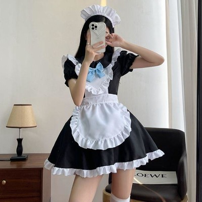 メイドカフェ　メイド服　ロング　コスプレ 黒髪ロングメイド☕️💓 #メイド #cosplay #メイド服 #メイド