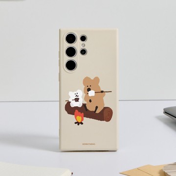 DINOTAENG經典-烤棉花糖純色矽膠SAMSUNG手機殼