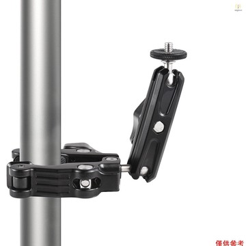 多功能夾自行車車把適配器安裝球安裝夾雙 360°可旋轉球頭 1.5kg/3.3lbs 承重鋁合金帶 1/4 T1V