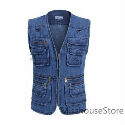 ベストメンズジレデニムノースリーブジャケット前開ジレベストカジュアル 通販 Lineポイント最大get Lineショッピング