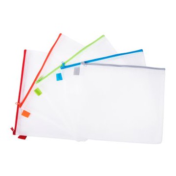 【連勤 LANCHYN】PEVA無毒環保網狀拉鍊袋A4-12個入/包 LCM-A4