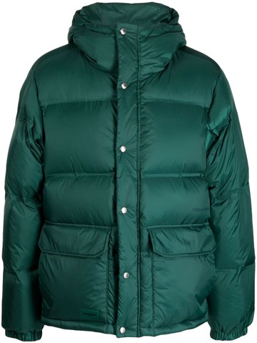 CHOCOOLATE - quilted hooded down jacket - men - Polyester/Nylon/Polyester/Down/Feather - S - Green