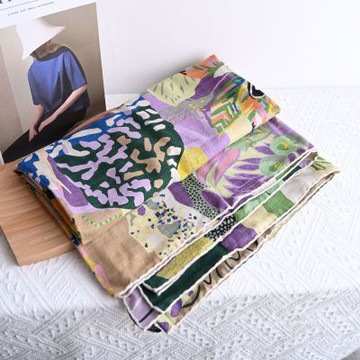 HERMES En Liberte ! shawl 花園印象羊毛蠶絲混紡大方巾/披肩/絲巾