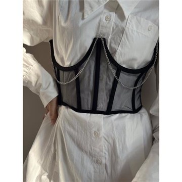 ins風女士腰封寬腰帶系帶鏈條塑身時尚外穿配飾襯衫裙裝飾皮帶