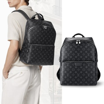 Louis Vuitton Discovery PM 帆布印花男士雙肩後背包(黑灰)