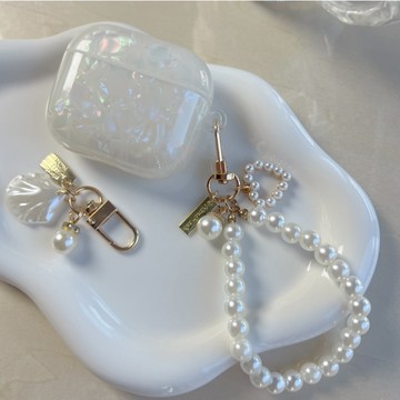 ins韓風貝殼紋 貝殼掛件airpods4代保護殼 適用airpodspro2代耳機套殼 airpods1/2/3保護套