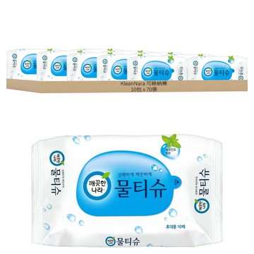 KleanNara 可綠納樂 薄荷濕紙巾 掀蓋式  70張  10包