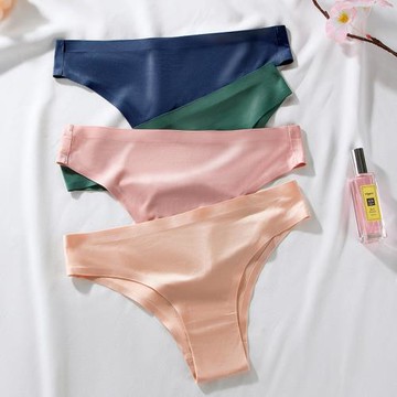 爆款新色夏季冰絲半包臀瑜伽內褲運動美臀女士大碼三角褲無痕裸感