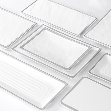 密胺燒烤烤肉餐具簡約盤子長方形商用火鍋店菜盤仿瓷塑料創意餐盤