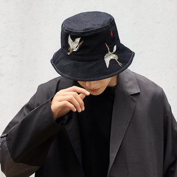帽子男刺繡印花顯臉小潮牌盆帽遮陽帽韓版百搭秋冬天漁夫帽女國潮