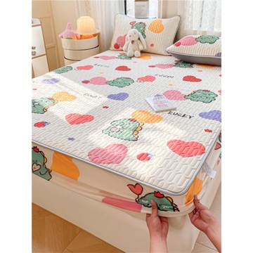 母嬰床笠乳膠涼席三件套可水洗機洗夏季折疊空調席嬰兒童冰絲席子