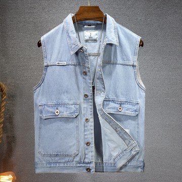 無袖馬甲 牛仔外套 丹寧外套 夾克衫 機車衫 日系韓版男生衣服 黑色上衣DLL