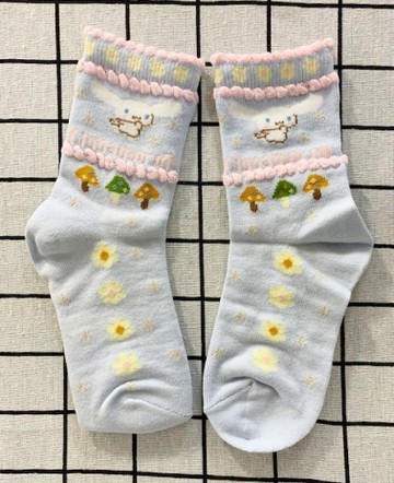 【震撼精品百貨】大耳狗_Cinnamoroll~大耳狗喜拿 日本SANRIO三麗鷗襪子-花*94087
