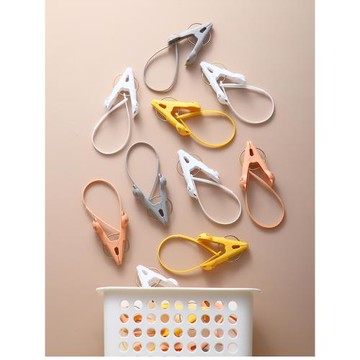 卡通帶繩掛鉤夾子曬衣夾晾曬夾夾襪子夾毛巾旅行用掛繩防風固定器