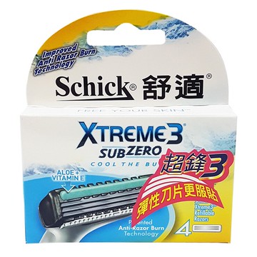 【Schick舒適牌】超鋒3 刮鬍刀片 4入