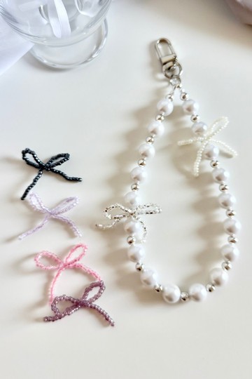 Lily Valley 客製 | 多巴胺蝴蝶結 | 手機串珠吊飾