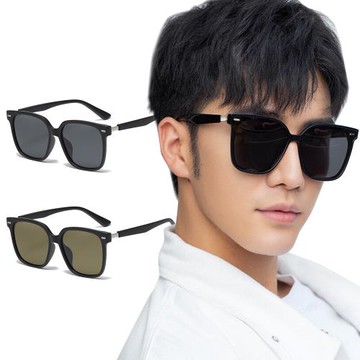 【ALEGANT】低調奢感質感金屬拼接TR90方框寶麗來偏光墨鏡│UV400太陽眼鏡│2色-深岩黑│山嵐綠