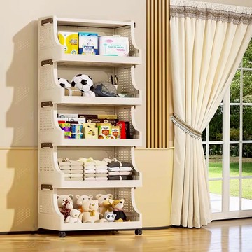 摺疊式斜口置物架-附輪 5層 024469-01 5層