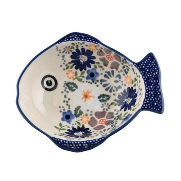 醬料碟 波蘭陶 花攢綺簇系列 魚形醬料碟 13cm 波蘭手工製