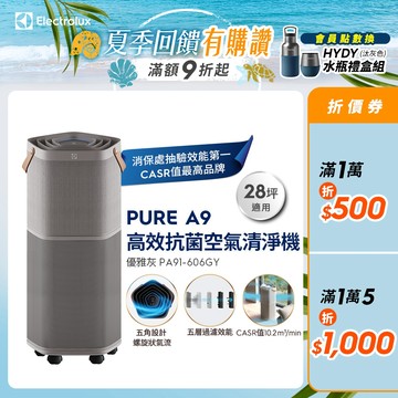 Electrolux 伊萊克斯 PURE A9 高效能抗菌空氣清淨機 PA91-606GY