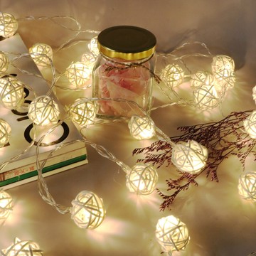 aibo LED燈串 編織藤球 3米20燈 暖光  1個