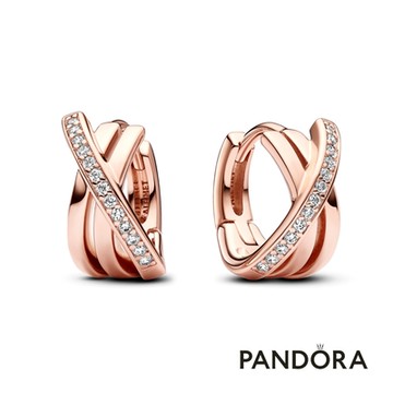 【Pandora官方直營】璀璨交織耳環圈-絕版品