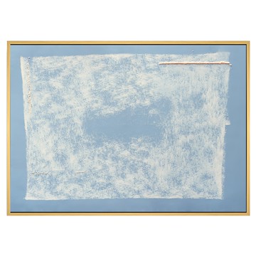 菠蘿選畫所 海天藍撞淡褐色掛畫 40 x 30cm 簡約風格  木色