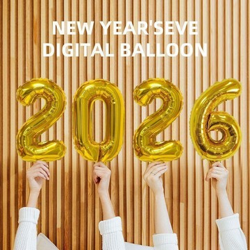 ⚡臺灣出貨⚡16寸32寸40寸數字獨立紙卡包裝2026氣球新年套裝元旦跨年春節裝飾