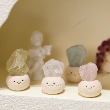 隔日達🔥水晶原石小豆丁擺件水晶原石礦物晶體純手工節日禮物招米上班搭子00F3