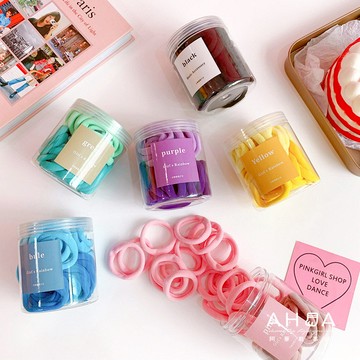 韓系女裝配件 韓系罐裝厚彈力髮圈 E0095