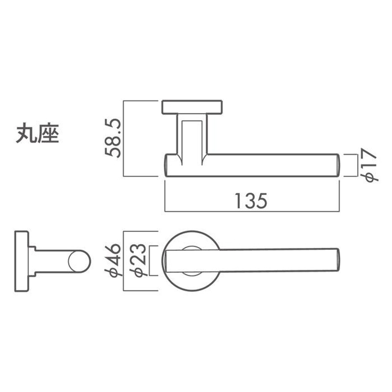 65Aレバーハンドル つや消しブラック 丸座・空錠 取寄品 川口技研 LVS-65A-1M-ZB 通販 LINEポイント最大0.5%GET  LINEショッピング