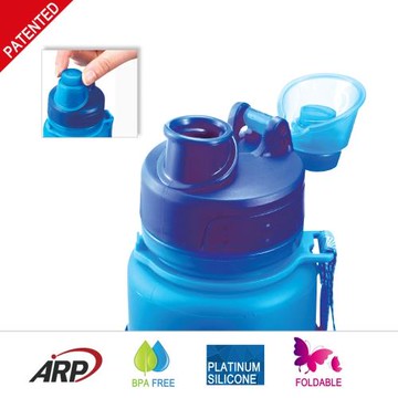 批發食品級硅膠運動水杯旅行折疊水壺戶外伸縮水瓶可折疊防漏