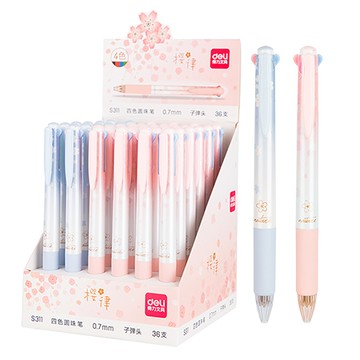 得力Deli櫻花系四色原子筆/S311/0.7mm/混色出貨