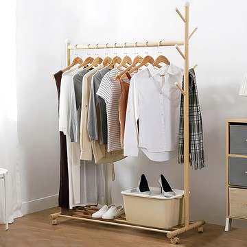 品屋 二合一掛衣架  大號  原木色