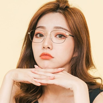 ALEGANT - 日系古著簡約琉璃金細方框UV400濾藍光眼鏡