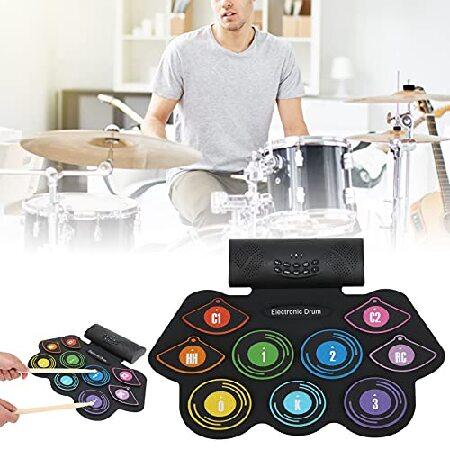 Foldable Electronic Drum Set, Colorful Silica Gel Electronic Drum Kit for B