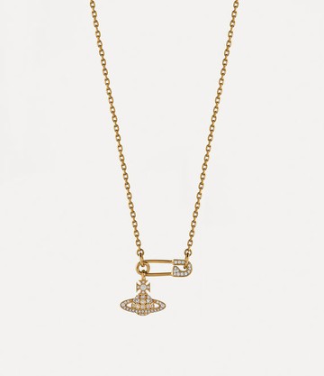 Vivienne Westwood Lucrece Pendant Necklace Gold Cubic Zirconia Women