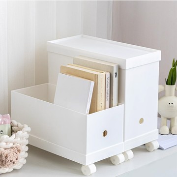 joeki滑輪4入 滾輪收納文件整理箱 無印風 自由組合 多功能收納箱 置物箱 sn0809