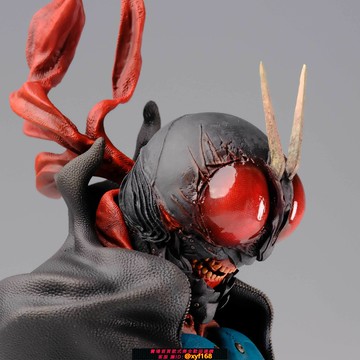 {保固一年 可打統編}shf新假面騎士變異蝗蟲怪人GK白膜胸像（送翻模地臺）