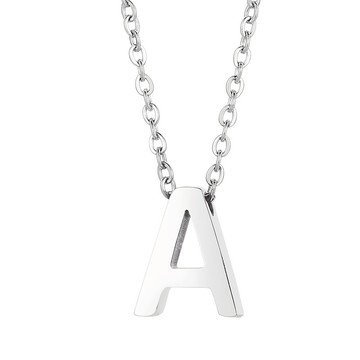 台灣客製化鏈長項鍊 純鋼字母A鋼銀色鎖骨項鏈－DUSHA ACCESSORY 杜莎飾品