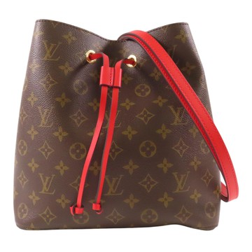 LOUIS VUITTON LV 路易威登 棕色 原花 帆布 Neo Noe MM 水桶包 肩背包 金扣 M44021