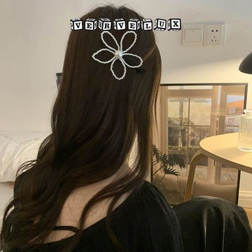 两件9.9折🔥臺灣出貨🔥可開發票✅法式珍珠大花朵髮夾高端精緻劉海夾頭飾髮飾高級感側邊夾鴨嘴夾