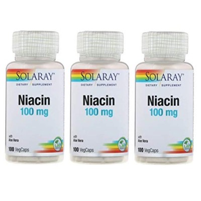 3個セットSolaray - ナイアシン Niacin 100 mg 100カプセル 並行輸入品