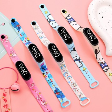 第5代新款潮牌卡通印花LED電子錶創意學生運動觸摸防水手環錶鑫弘-戶外運動