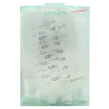 cimilre 馨乃樂 多功能拋棄式奶瓶 儲乳袋 Set 20 200ml 易攜帶 預先滅菌 隨拆即用  1盒  Transparent