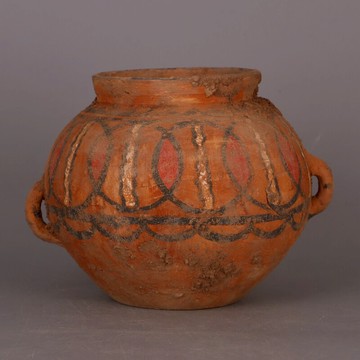 唐 三彩膠胎點彩雙耳罐 壇子 仿唐代出土舊貨古玩古董瓷器收藏品